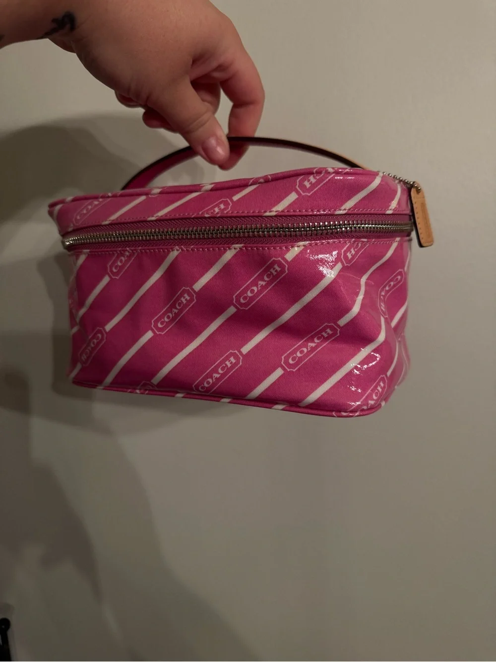 Coach Y2K Pink Cosmetic Train Case